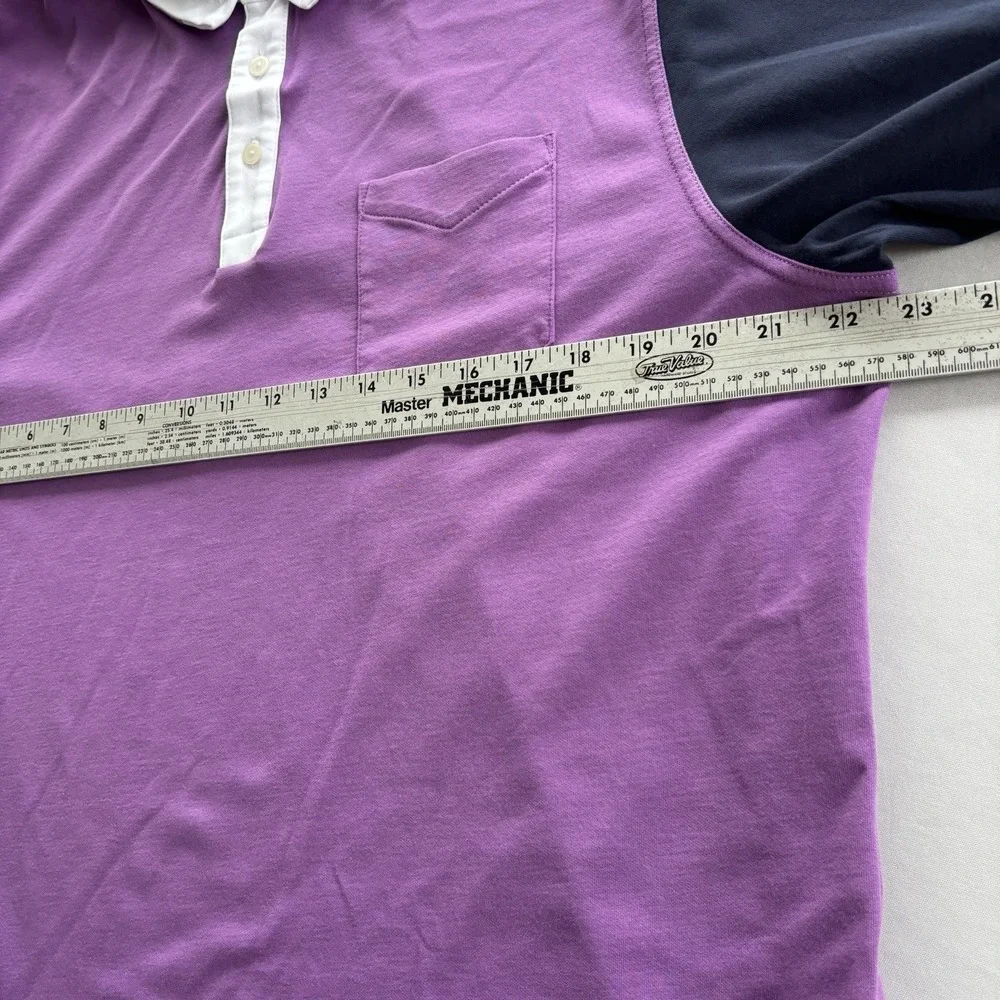 Nike Dri-FIT Polo Shirt XL Purple Navy Colorblock Pocket Standard Fit‎